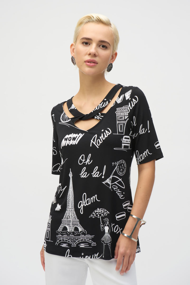 Joseph Ribkoff Paris Printed Top