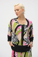 Joseph Ribkoff Silky Knit Retro Print Tunic