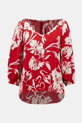 Joseph Ribkoff Satin Floral Print Straight Top