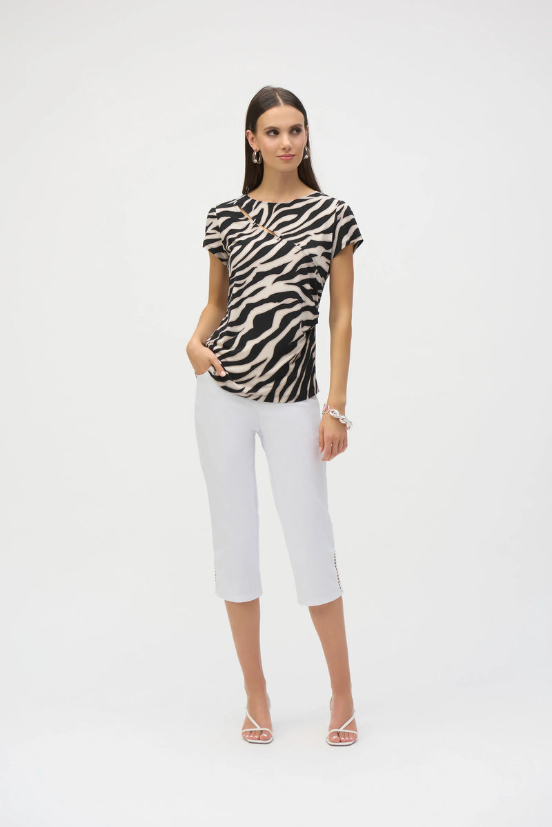 Joseph Ribkoff Silky Knit Animal Print Fitted Top