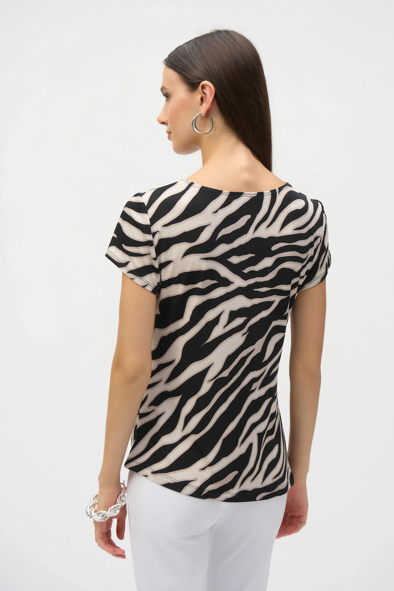 Joseph Ribkoff Silky Knit Animal Print Fitted Top