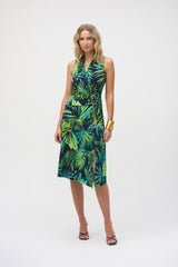 Joseph Ribkoff Tropical Print Fit and Flare Dress