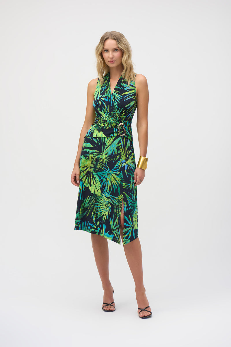 Joseph Ribkoff Tropical Print Fit and Flare Dress