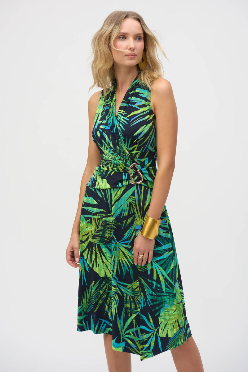 Joseph Ribkoff Tropical Print Fit and Flare Dress