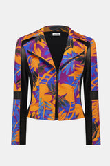 Joseph Ribkoff Scuba Tropical Print Fitted Jacket