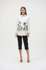 Joseph Ribkoff Stretch Poplin Print Shirt