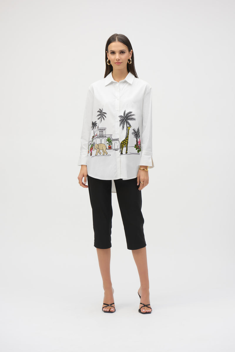 Joseph Ribkoff Stretch Poplin Print Shirt