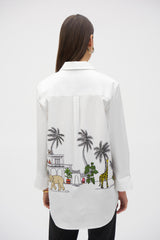 Joseph Ribkoff Stretch Poplin Print Shirt