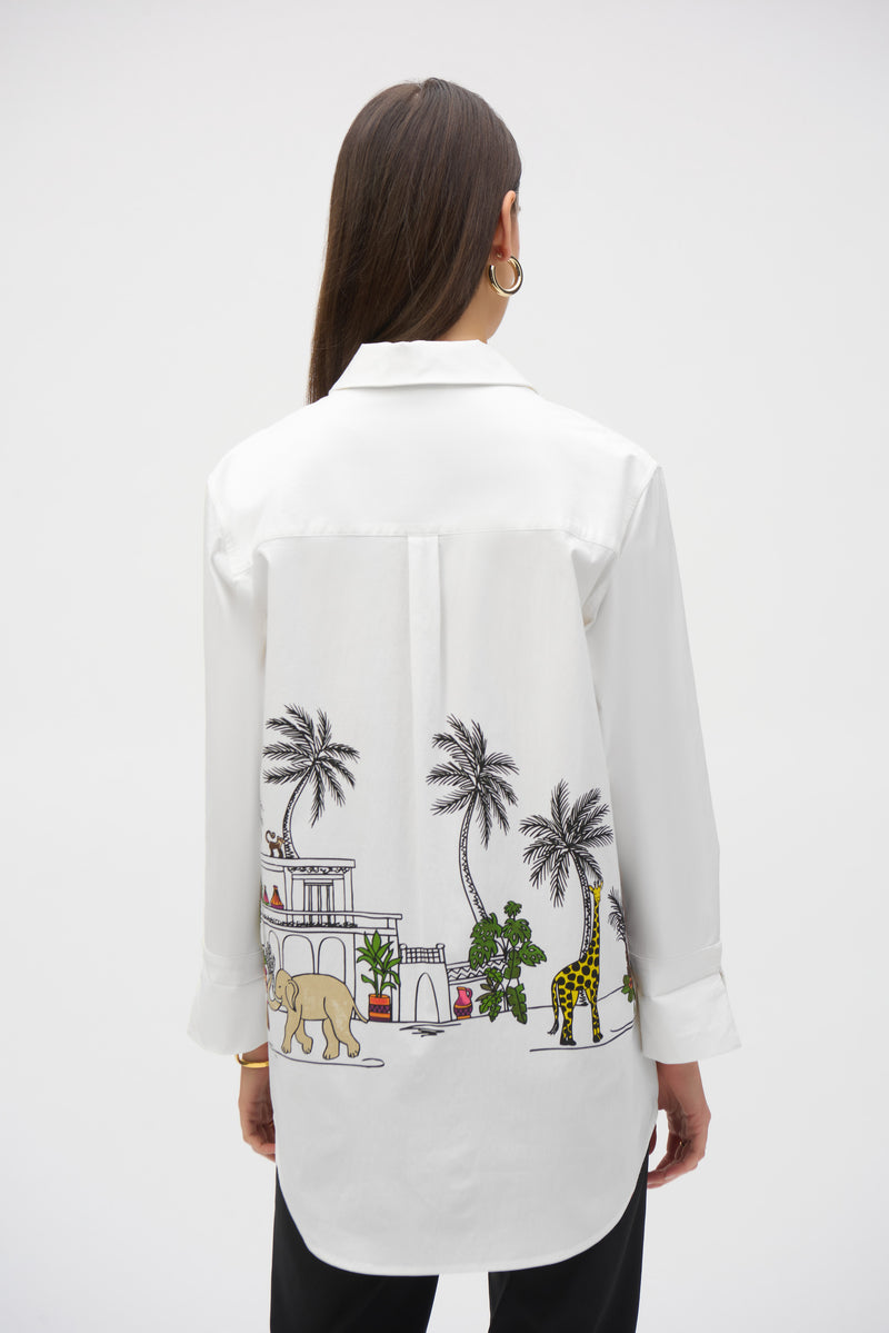 Joseph Ribkoff Stretch Poplin Print Shirt