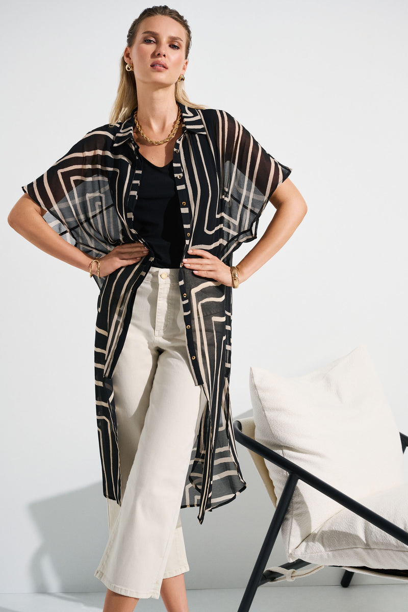 Joseph Ribkoff Chiffon Geometric Print Blouse