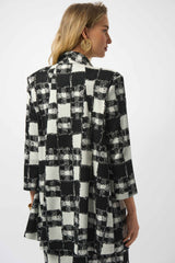Joseph Ribkoff Jacquard Sweater Plaid Jacket