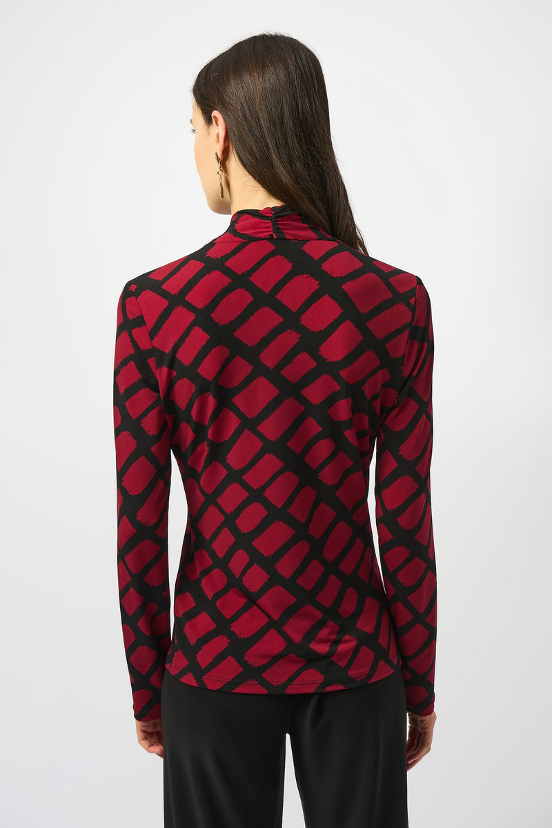 Joseph Ribkoff Geometric Print Fitted Wrap Top