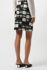 Joseph Ribkoff Jacquard Sweater Plaid Print Skirt