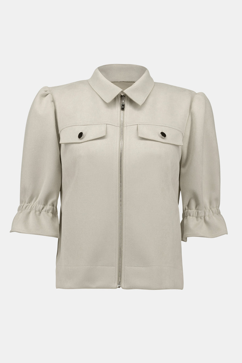 Joseph Ribkoff Scuba Suede Cropped Jacket