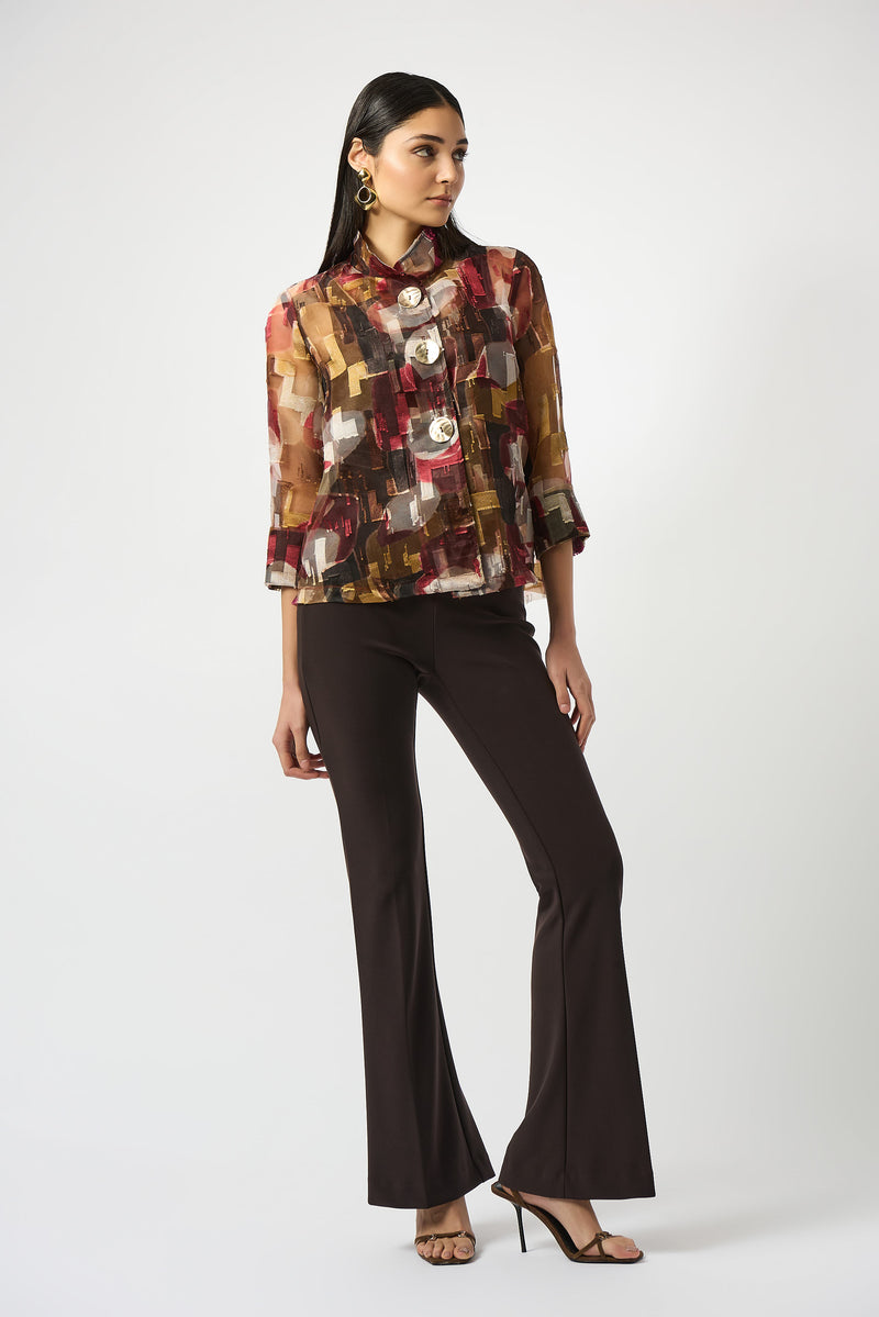 Joseph Ribkoff Organza Abstract Print 2pc Jacket