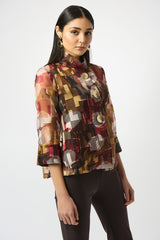 Joseph Ribkoff Organza Abstract Print 2pc Jacket