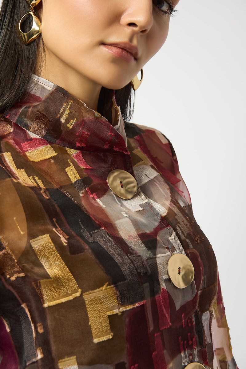 Joseph Ribkoff Organza Abstract Print 2pc Jacket