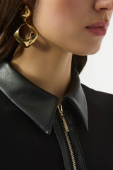 Joseph Ribkoff Leatherette Fitted Top