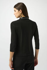 Joseph Ribkoff Leatherette Fitted Top