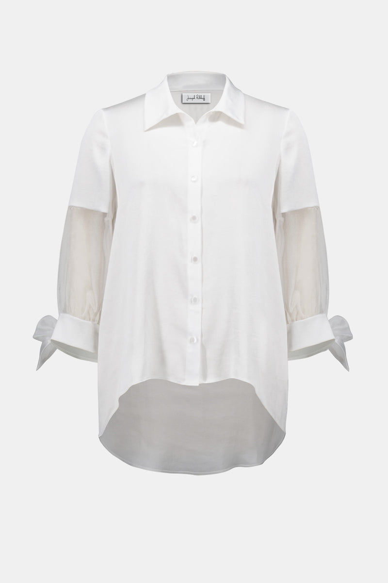 Joseph Ribkoff Satin & Organza Blouse
