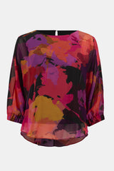 Joseph Ribkoff Chiffon Floral Print Boxy Top