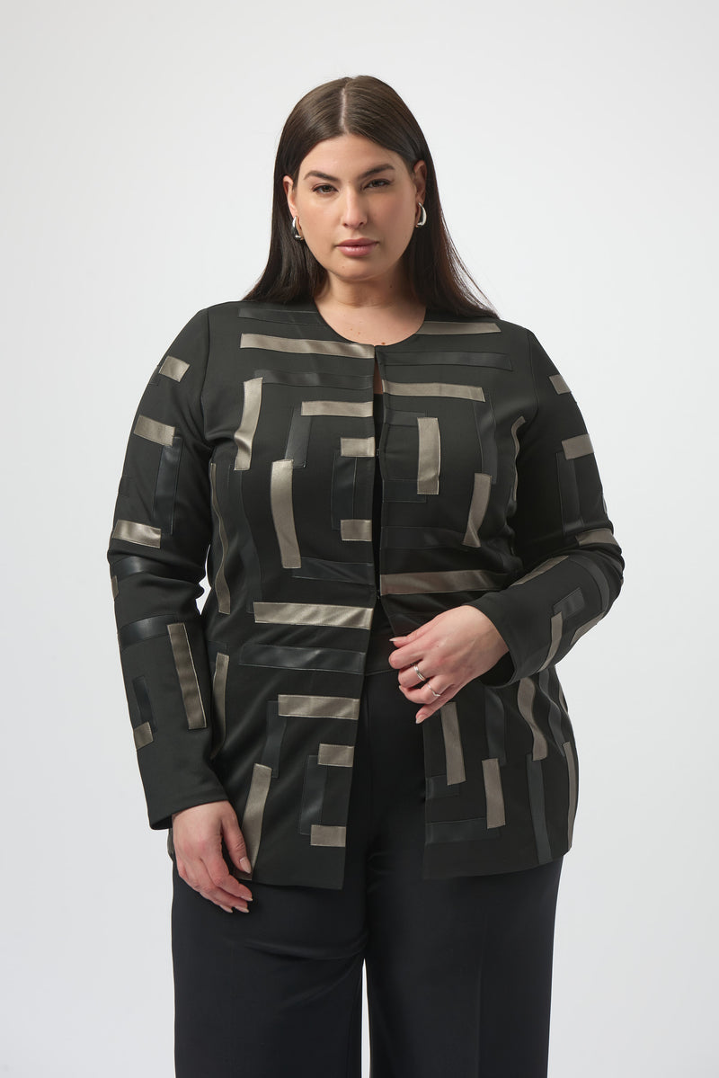 Joseph Ribkoff Scuba & Leatherette Jacket