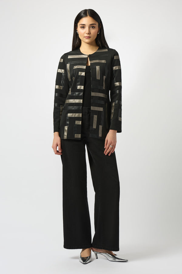 Joseph Ribkoff Scuba & Leatherette Jacket