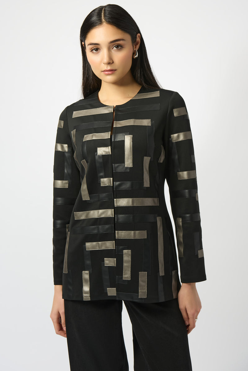 Joseph Ribkoff Scuba & Leatherette Jacket
