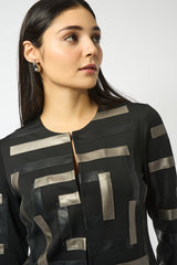 Joseph Ribkoff Scuba & Leatherette Jacket