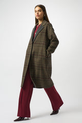 Joseph Ribkoff Plaid Long Overcoat