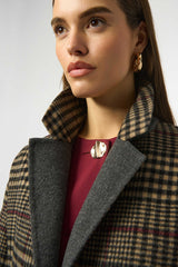 Joseph Ribkoff Plaid Long Overcoat