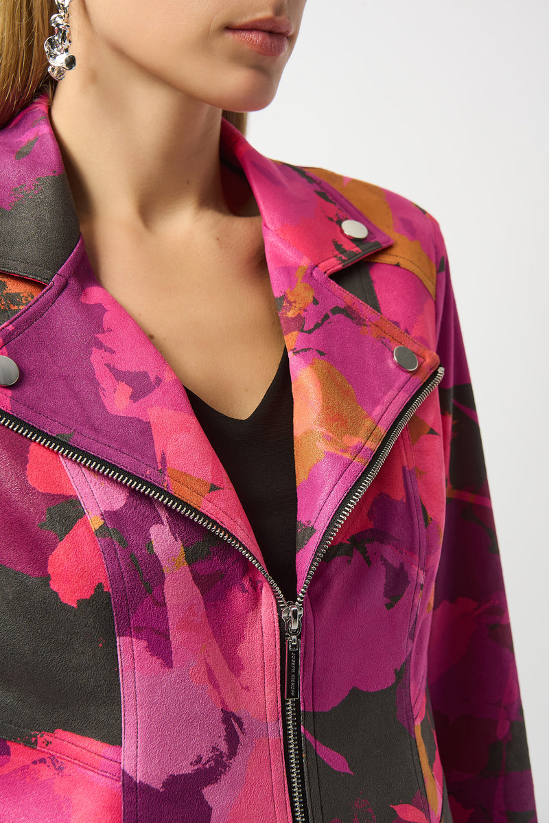 Joseph Ribkoff Foiled Faux Suede Jacket
