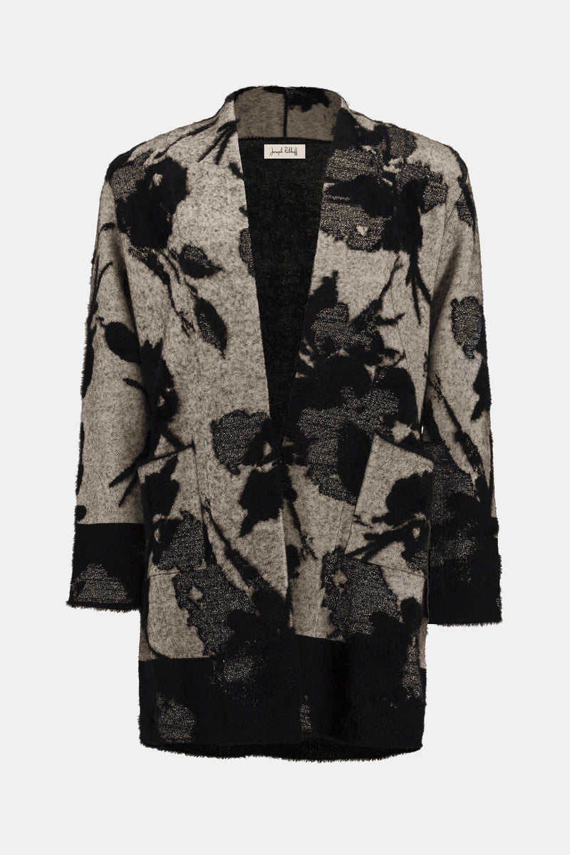 Joseph Ribkoff Abstract Jacuard Long Cardigan
