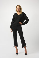 Joseph Ribkoff Wool Blend V-Neck Boxy Sweater
