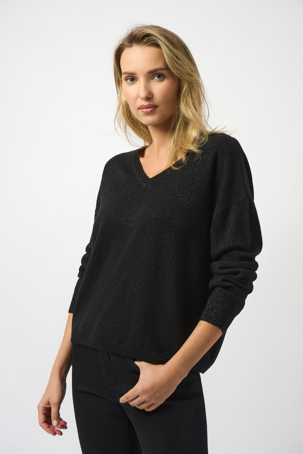 Joseph Ribkoff Wool Blend V-Neck Boxy Sweater