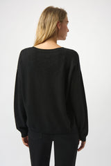 Joseph Ribkoff Wool Blend V-Neck Boxy Sweater
