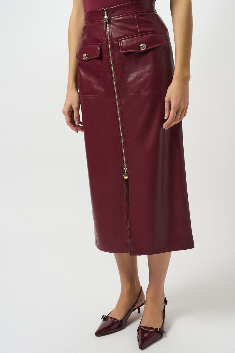 Joseph Ribkoff Leatherette Long Pencil Skirt