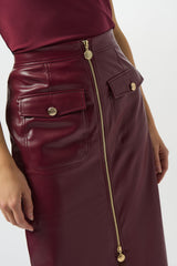 Joseph Ribkoff Leatherette Long Pencil Skirt