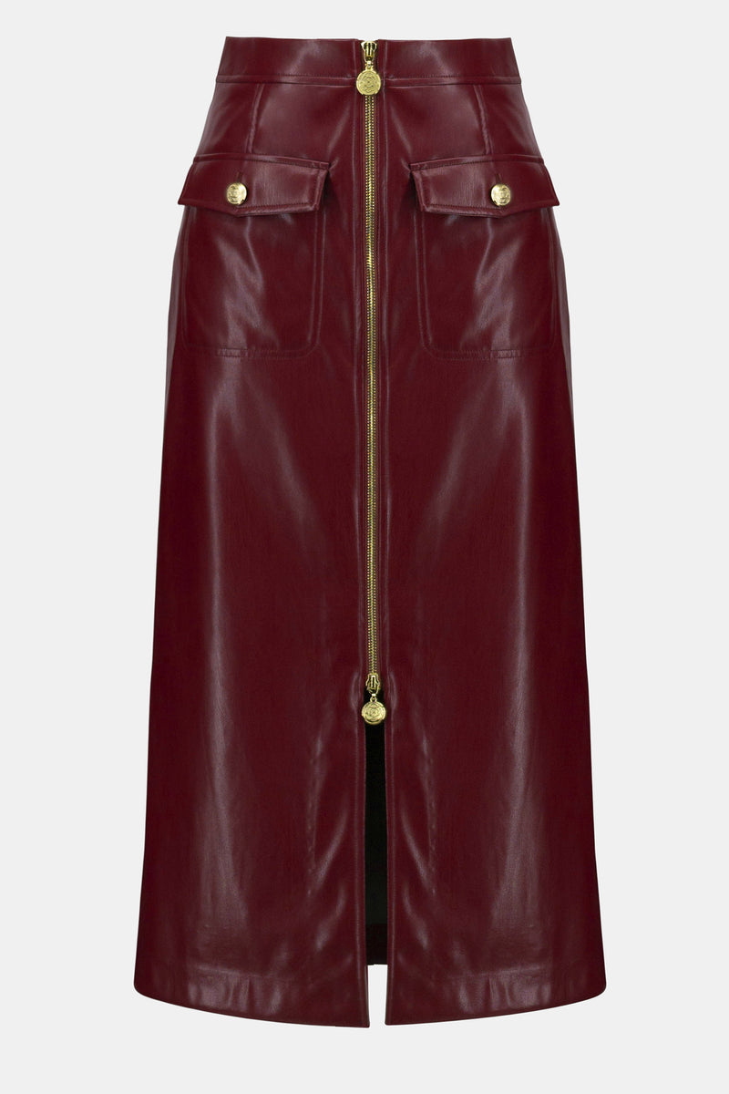 Joseph Ribkoff Leatherette Long Pencil Skirt
