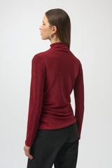 Joseph Ribkoff Glamorous Ruched High Neck Top