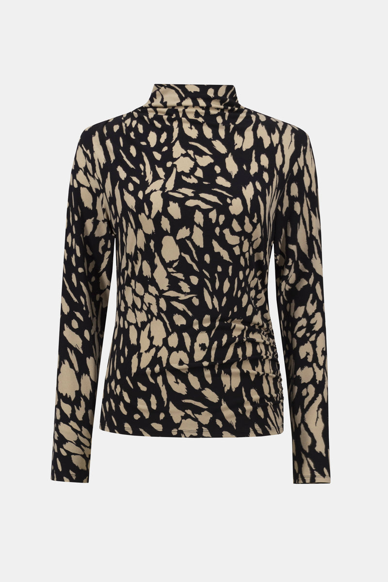 Joseph Ribkoff Animal Print High Neck Top