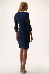 Joseph Ribkoff Lurex Cascade Knit Sheath Dress
