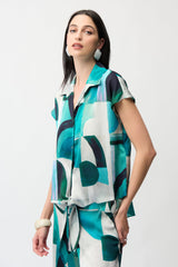 Joseph Ribkoff Geometric Print Boxy Top