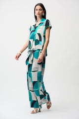 Joseph Ribkoff Geometric Print Boxy Top