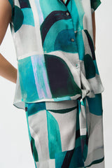 Joseph Ribkoff Geometric Print Boxy Top