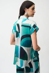 Joseph Ribkoff Geometric Print Boxy Top