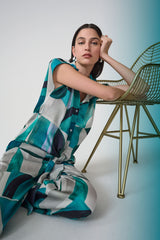 Joseph Ribkoff Geometric Print Boxy Top