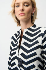 Joseph Ribkoff Geometric Jacquard Trapeze Jacket