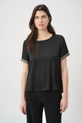Joseph Ribkoff Satin Top With Rhinestones Top