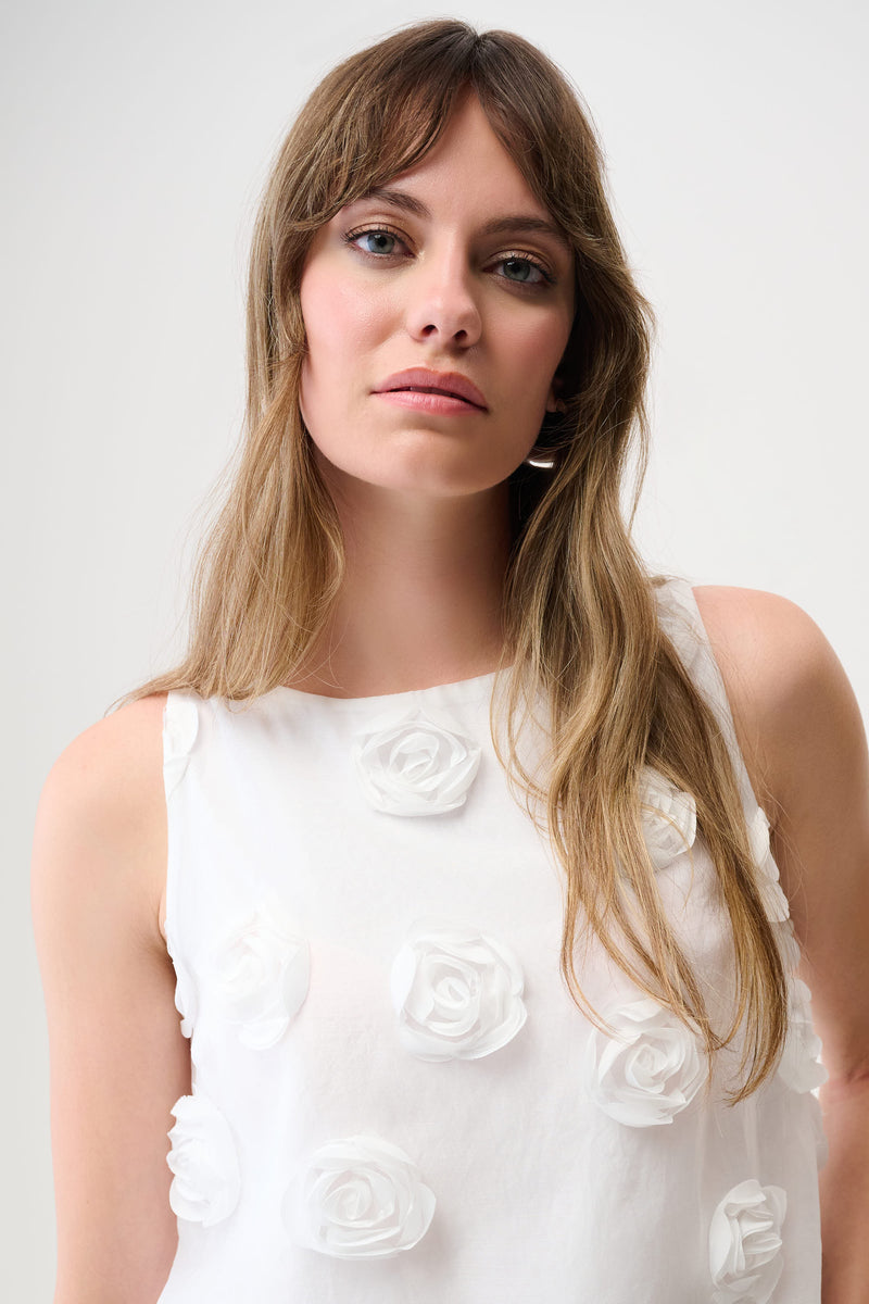Joseph Ribkoff Top With 3D Floral Embroidery